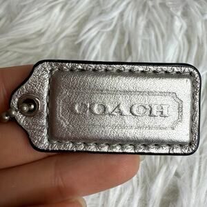 1.5" COACH Silver Fob Bag Charm Hang tag Hangtag